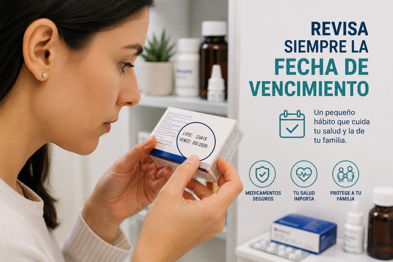 Persona revisando una fecha de vencimiento