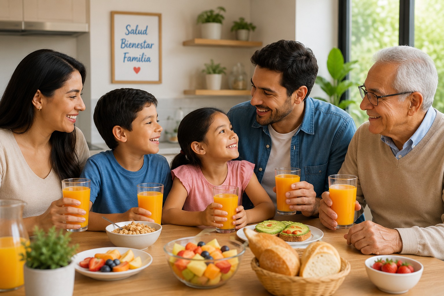 Familia desayunando con CITRADAE